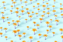 Colorful Palm Tree On Colorful Background