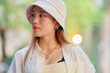 © Pansfun Images/Stocksy - portrait of fashion Asian woman with hat