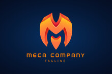 Orange Letter M Gradient Logo Corporate