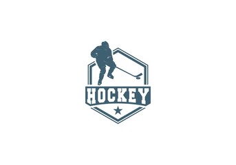 Wall Mural - Hockey Logo Template. Vector Design in white background