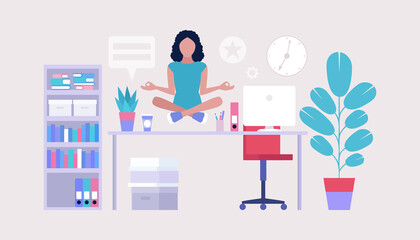 Sticker - Relax and meditate concept