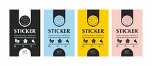 Set Of Colored Vector Stickers For Glass Jars. Product Packaging Label Template. Food Packaging.