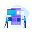 © Hengki - Flat illustration of react native programmer concept. Illustration for websites, landing pages, mobile applications, posters and banners.
