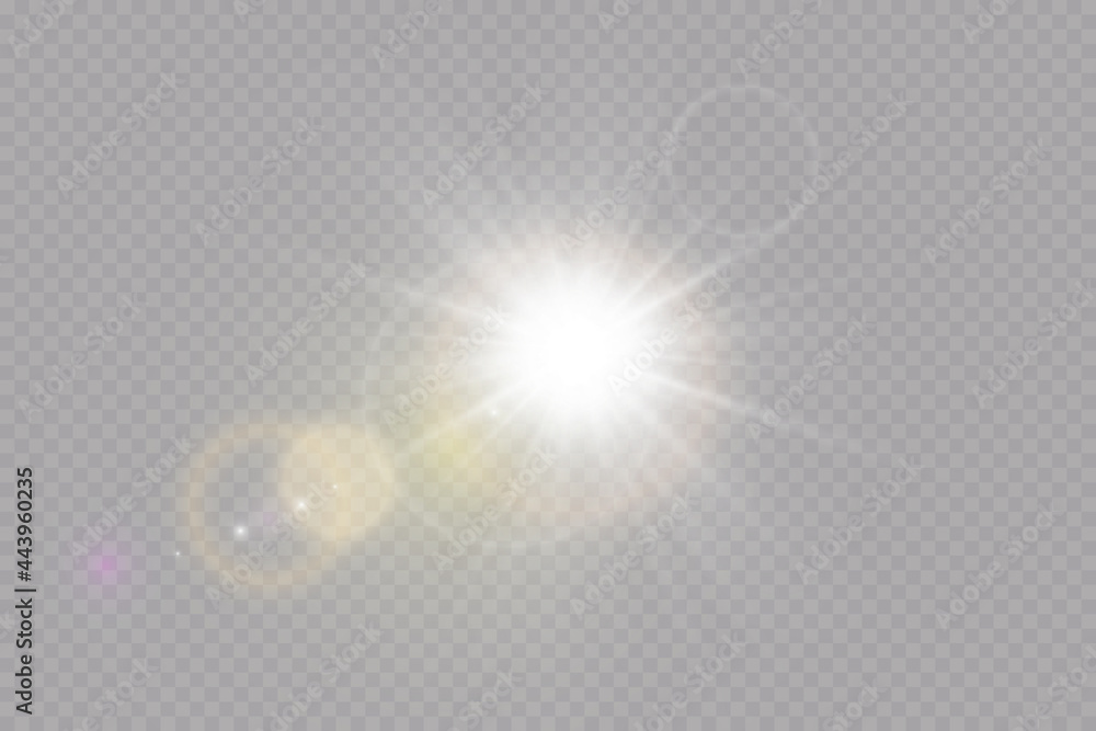 Vector transparent sunlight special lens flare light effect - obrazy, fototapety, plakaty 