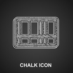 Sticker - Chalk Barcode icon isolated on black background. Vector