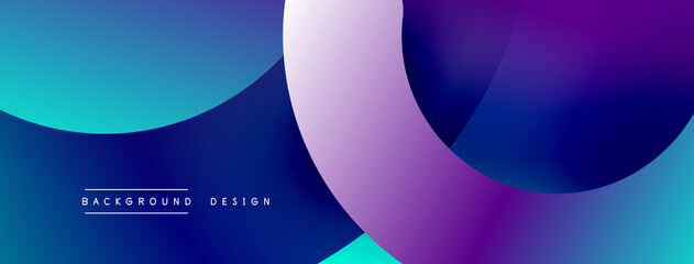 Wall Mural - Abstract overlapping lines and circles geometric background with gradient colors