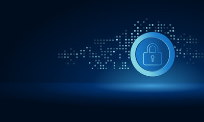 Technology security, network and data security protection background design.

