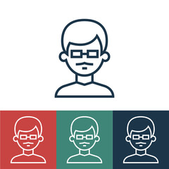 Poster - Line icon man with glasses