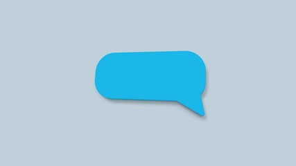 Aufkleber - Chat, speech bubble 3d icon animation on blue background. 4K