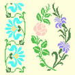vector art embroidery frame and ornament