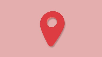 Fototapete - GPS location pointer animated icon. Location Pin 3d icon.