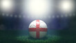 © Sasha Strekoza - Soccer ball in flag colors on a bright blurred stadium background. England. 3D image