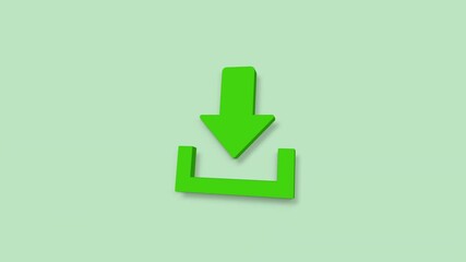 Poster - Download 3d icon isolated on green background.