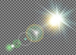 Glow light effect vector. Sparkle with glow light effect. Highlights. Flash light effect. Realistic sunlight vector.	