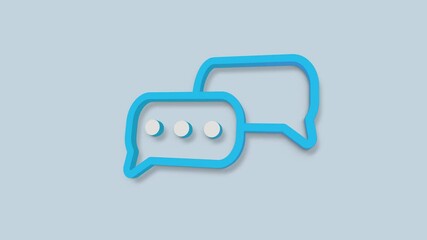 Aufkleber - Speech bubble chat 3d icon isolated on blue background. Message icon. Communication or comment chat symbol. 4K