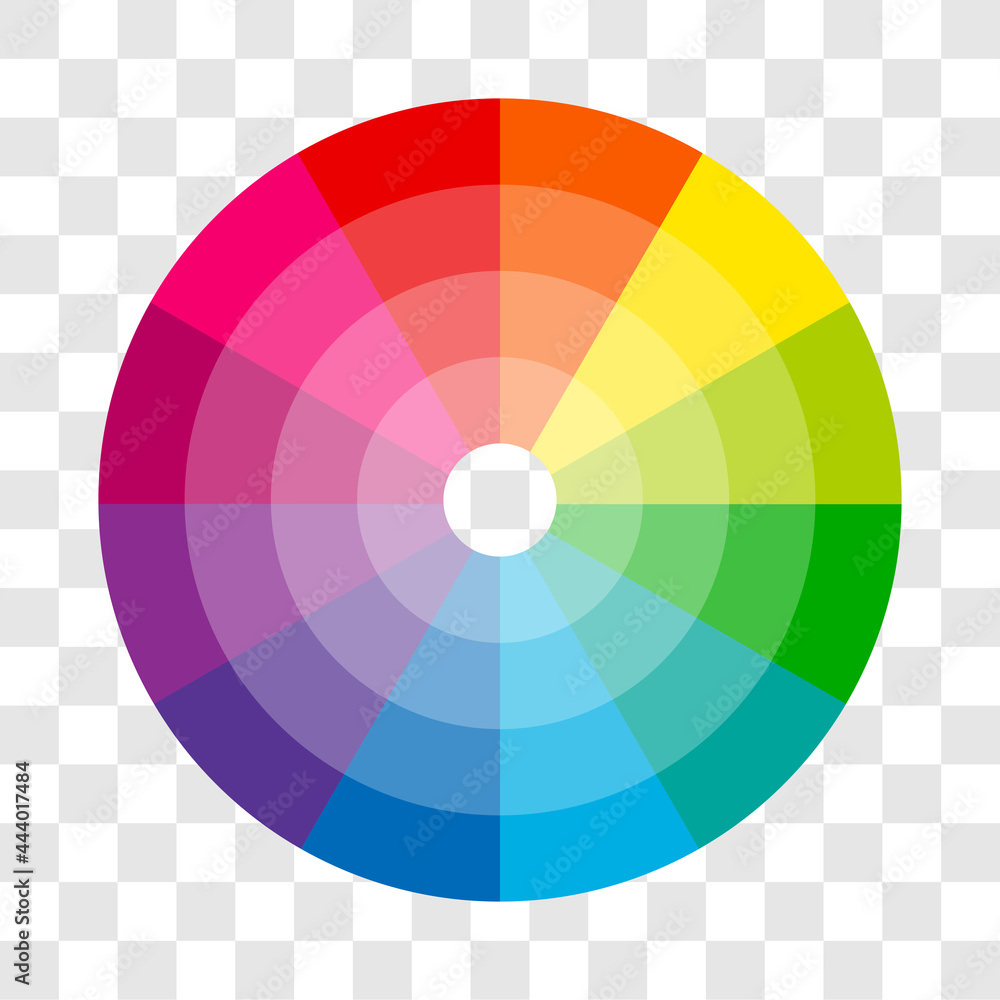 Color wheel isolated circle on transparent background vector ...