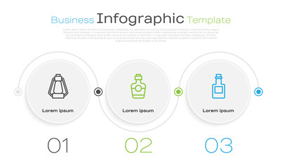 Sticker - Set line Camping lantern, Tequila bottle and . Business infographic template. Vector