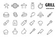 © ArtbyInez - Grill, steak house, barbecue vector icon set.