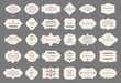 © Frogella.stock - Retro frames. Vintage decorative labels with floral ornaments. Elegant luxury tag frame with text and calligraphic decor elements vector set. Royal stickers for wedding or invitation cards