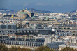 Picturesque Paris Panorama at sunset. View from Cathedral Notre Dame de Paris. France.