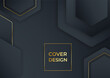 © SyahCreation - Moder gold black abstract background. Black abstract background with golden lines. Black gold background overlap dimension abstract geometric modern. Elegant navy black gold background