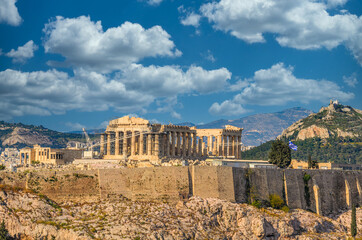 Iconic view of the Acropolis of Athens, Greece