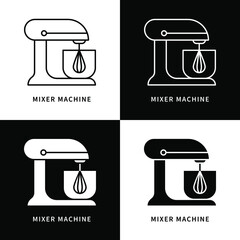 Poster - Mixer Machine Icon. Bake and Cooking Logo. Kitchenware and Baking Tools Vector Symbol