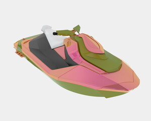 Canvas Print - Jet ski isolated on background. 3d rendering - illustration