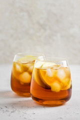 Wall Mural - Apple iced tea in glasses. Space ofr text.