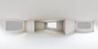 © RocknRoller Studios - HDRI Environment Map. Empty White Room with White Floor. Window illuminates the space with bright natural Light.