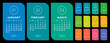 Calendar 2022 year. Vector colorful calender template. Infographics design. Week starts on Sunday