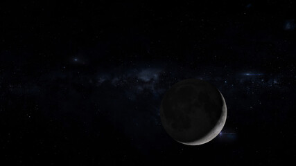Wall Mural - new moon and stars 3d illustration