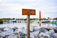 Ponce Inlet Lighthouse And Marina In Florida