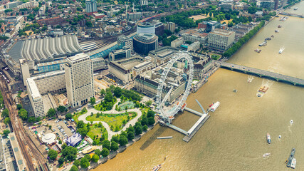 Canvas Print - Spectacular aerial view of London, UK