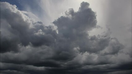 Wall Mural - Dark rain clouds are moving towards the viewer, time-lapse