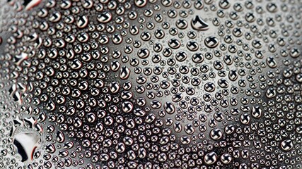 Water droplets with nice pattern reflections.