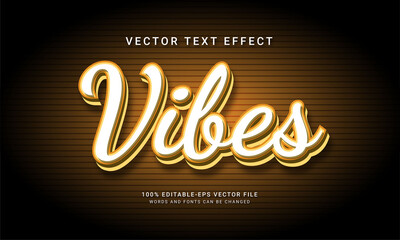 Wall Mural - Vibes editable text effect with gold color theme
