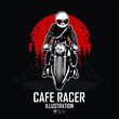 © irwan - CAFE RACER ILLUSTRATION WITH A BLACK BACKGROUND