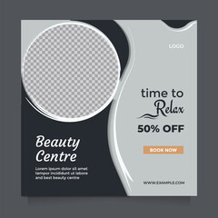 Wall Mural - beauty center template social media post and banner promotion. beautiful square vector design to pro