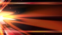 Abstract Optical Vintage Lens Flare Burst On Black Background In 4K. Red And Orange Lens Flare Lights Animation For Blend Overlay. Yellow Sparks Emitting From Light Source.