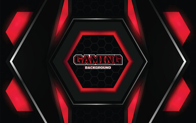 Wall Mural - abstract futuristic geometric black and red gaming background with modern esport shapes. vector desi