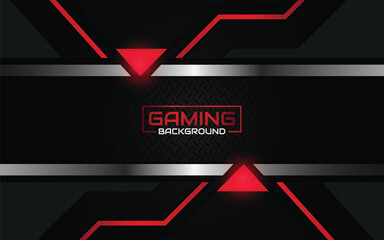 Abstract futuristic geometric black and red gaming background with modern esport shapes. Vector design template technology concept can use element game banner, sport poster, cyber wallpaper, web