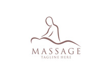 Body Massage Logo, Body Spa Centre Icon, Massage Parlour, Spa, Relax, Rejenuvate, Essential Oil, White Background, Vector Illustration