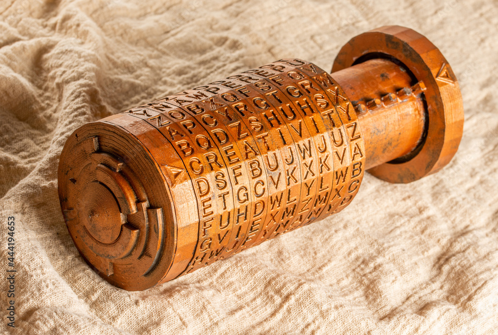 Foto de Stock Opened copper cryptex invented by Leonardo da Vinci from ...