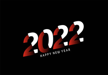 Happy New Year 2022 Text Typography Design Patter, Vector illustration.