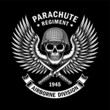 Military Skull Emblem Vector Graphic On Black