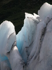 close up of glacial  crevasses on  valdez glacier in southeastern, alaska