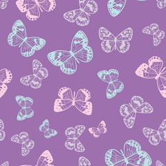 Wall Mural - butterfly seamless repeat pattern background