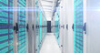 © vectorfusionart - Fingerprint scanner and data processing over server room