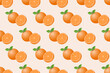 Hand drawn orange fruit seamless pattern design